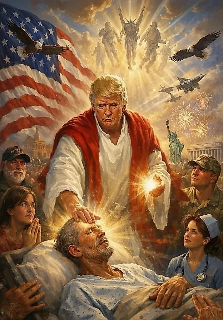 Трамп снова постит ИИ‑арт «Трамп‑Иисус»