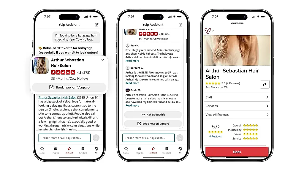Yelp добавил ИИ‑ассистента для брони