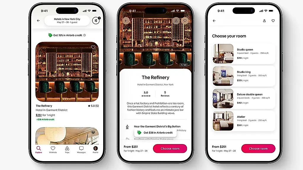 Airbnb расширяет свой бизнес: теперь бронирование отелей и доставка продуктов