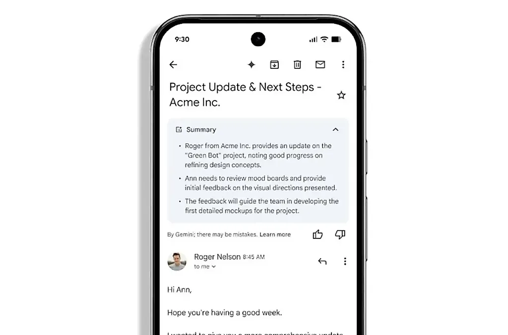 Где резюме? Gmail научился делать сводки писем!
