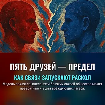 Пять друзей до раскола: модель объяснила, почему соцсети поляризуют общество