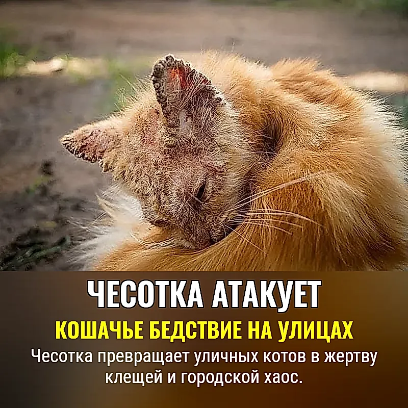 Чесотка у дворовых котов: эпидемия на лапках