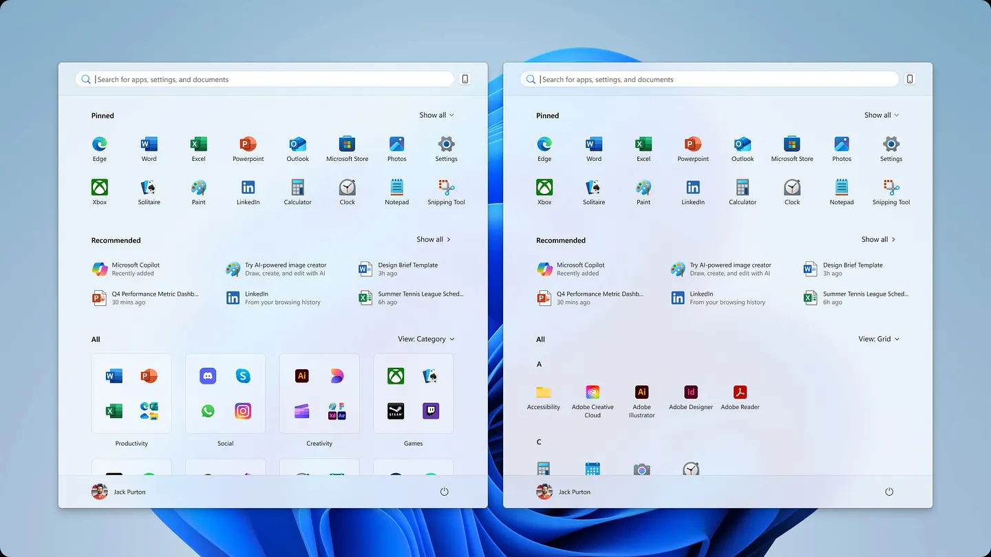 Microsoft напоминает о себе: новое меню «Пуск» в Windows 11 для владельцев OLED