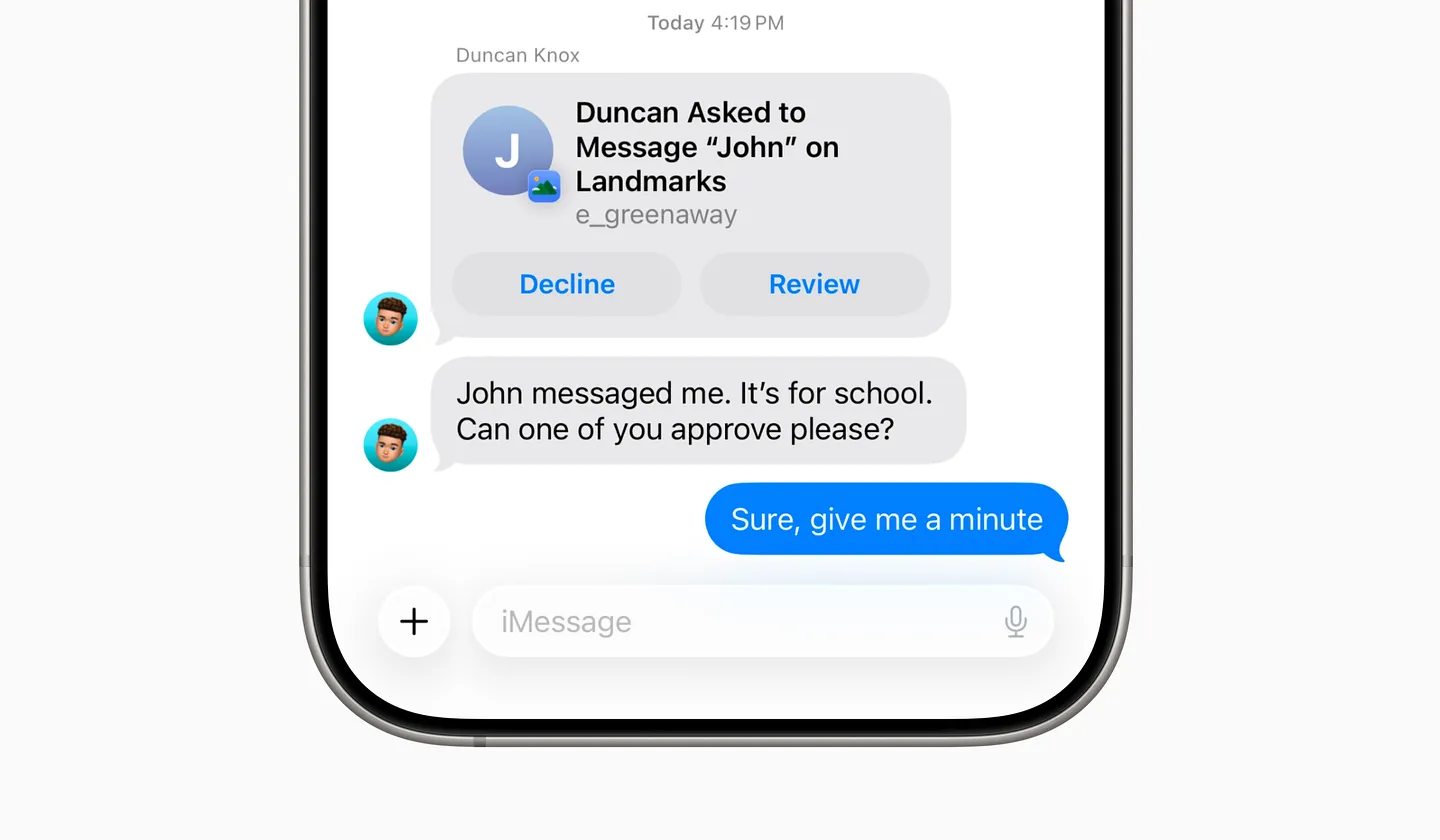 Apple вводит новые правила для общения детей