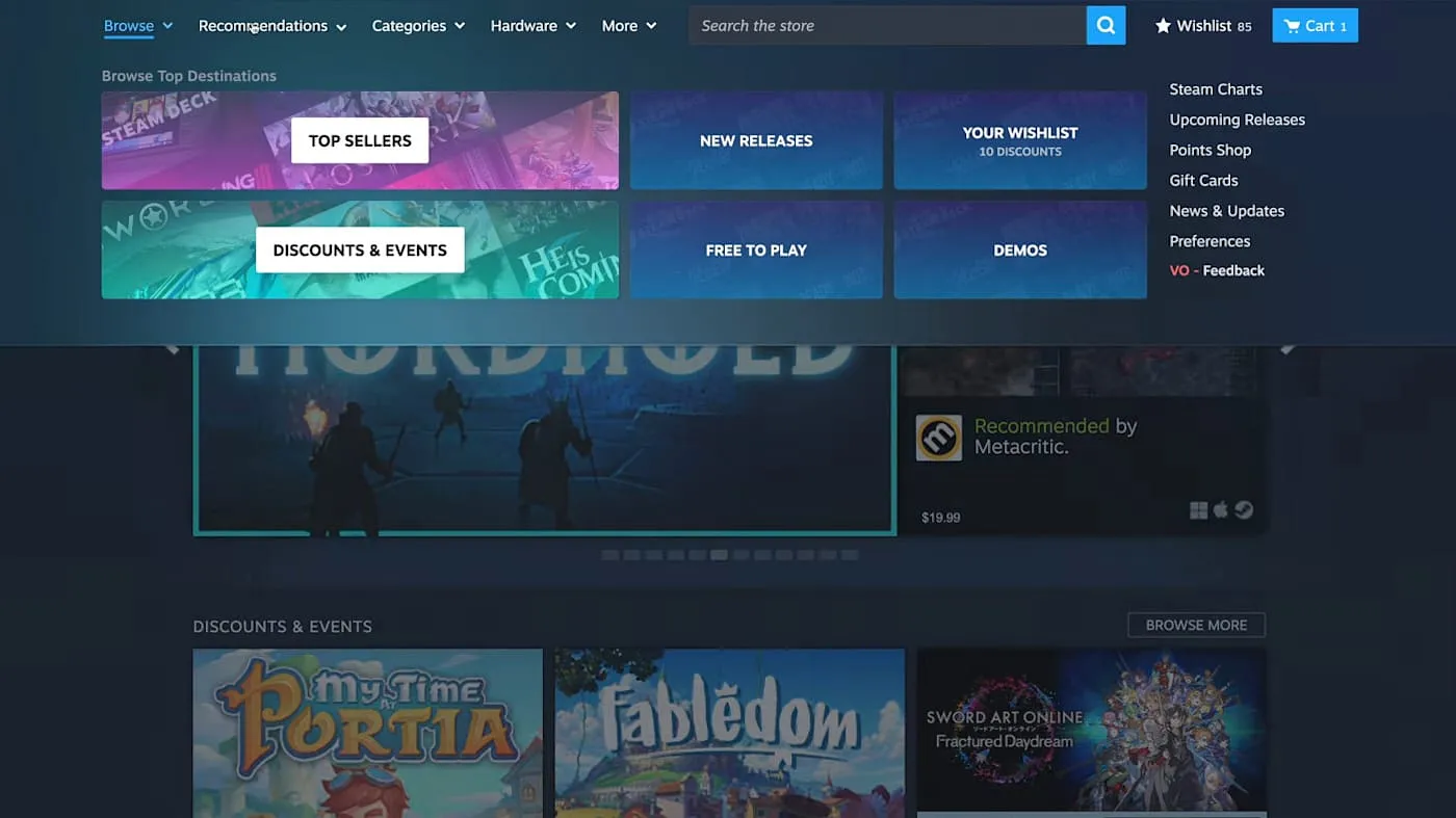 Steam тестирует новое оформление магазина