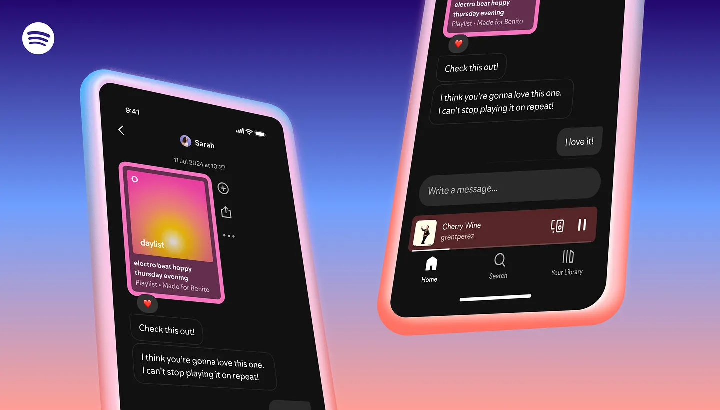 Spotify запускает личные сообщения