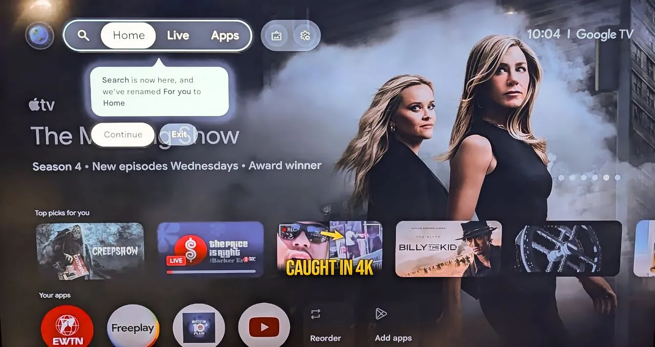 Google обновляет интерфейс Google TV: меньше вкладок, больше загадок