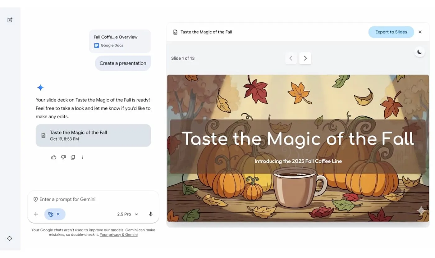 Google запускает ИИ-презентации в Gemini Canvas