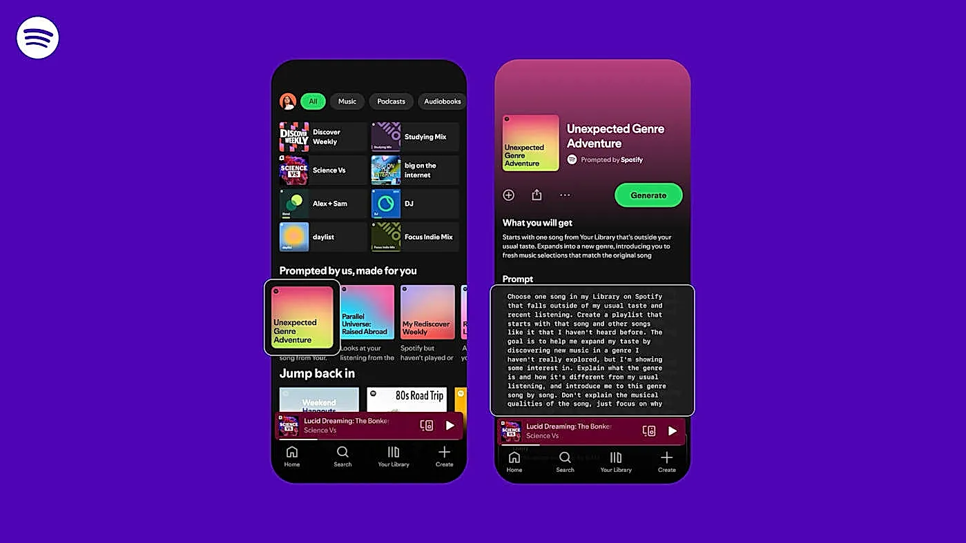 Spotify вводит функцию Prompted Playlist