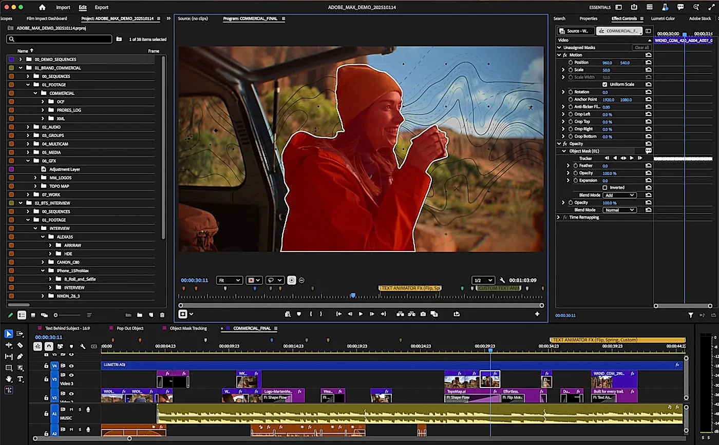 Adobe представила новые AI-инструменты редактирования видео в Premiere