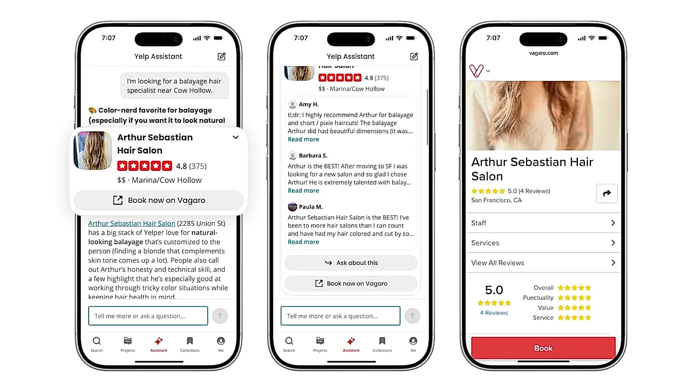 Yelp добавил ИИ‑ассистента для брони