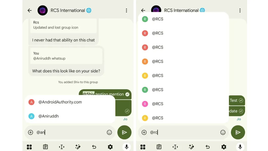 Google Messages получает функцию упоминаний — без уведомлений, разумеется!